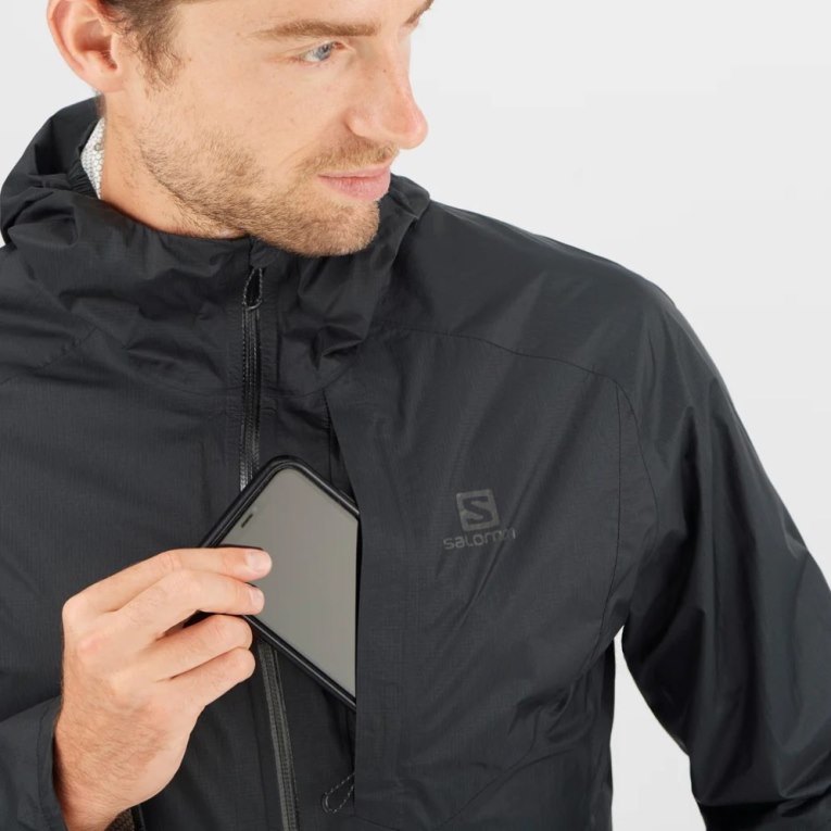 Black Salomon Bonatti Waterproof Men's Shell Jackets | IE QR4387